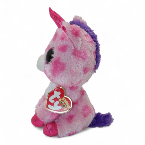 Ty Beanie Boos Sugar Pie Valentines Day Unicorn Plush 6" Pink & Purple Cute Coll - Picture 2 of 6